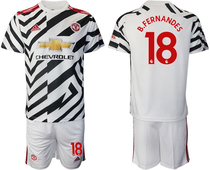 Men 2020-2021 club Manchester united away #18 white Soccer Jerseys